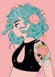 Meyoco Medusa Print Kawaii Art Cute Art Art