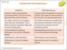 Database Vs Data Warehouse Learn What Is The Major Differences Between Database And Data Warehous Data Warehouse Online Analytical Processing Historical Data