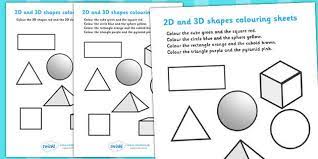 2d And 3d Shapes Colouring Sheets 3d Shapes 2d And 3d Shapes Shape Coloring Pages