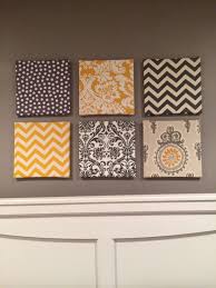My Fabric Over Canvas Wall Art For My Gray And Yellow Themed Room Framed Fabric Wall Art Fabric Wall Decor Homemade Wall Art