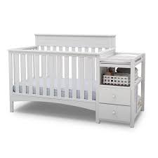 Delta Children Presley 4 In 1 Convertible Crib And Changer Bianca White Walmart Com Crib And Changing Table Combo Convertible Crib Cribs