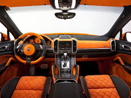 All Black Porsche Panamera S With Orange Black Interior Custom Car Interior Car Interior Accessories Luxury Car Interior