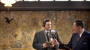 Colin firth plays the future king george vi who, to cope with a stammer, sees lionel logue, an australian speech and language therapist played by geoffrey rush. Movie Review The King S Speech Los Angeles Times