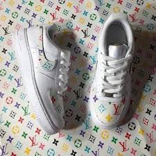 Custom Nike Lv Shoes Louis Vuitton Air Force 1 Customs Shoes Custom Nikes Reflective Shoes Customs Sneakers In 2020 Air Force Shoes Nike Shoes Air Force Lv Shoes