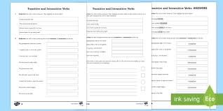 The exercise below gives a chance to practise their use. Intransitive And Transitive Verbs In English Worksheet