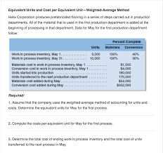 That will be allocated to the completed units and the units existing in the process. Equivalent Units And Cost Per Equivalent Chegg Com