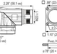 M23 Right Angle Panel Connector, Male Thread, Rotatable 330 ...