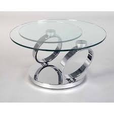 Small rectangular mod coffee table with glass shelf. Modern Chrome And Glass Swivel Coffee Table Ancona
