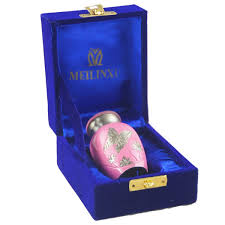 Meilinxu Mini Keepsake Cremation Urns Funeral Urns For Ashes Or Pet Memorial Urns Hand Carved From Brass Fits A Small Amount Of Cremated Remains Small Baby Urns Pink Butterfly