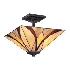 Quoizel Tiffany Asheville Semi Flush Ceiling Light Fitting Style From Dusk Lighting Uk