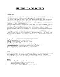 Hr Policy Of Wipro Company Docsity