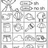 A printable worksheet designed to teach digraphs ch, ph, th, wh, sh, kn. 1