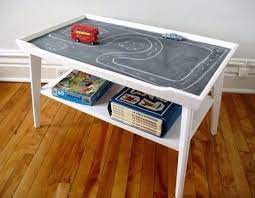 Model 4 in 1 by turning the table on one side, you can play pool and on the other, you can play air hockey. Old Coffee Table Turned Into Kids Art Table Repurposed Coffee Table Chalkboard Table Old Coffee Tables