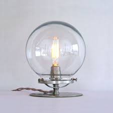 Clair Verre Globe Lampe De Table Steampunk Par Sanctumlighting 119 00 Steampunk Table Lamp Steampunk Lamp Vintage Table Lamp