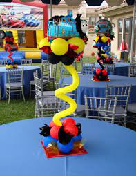 Balloonize Your Event Houston Texas Center Piece Trains Birthday Party Balloon Decorations Party Thomas Birthday Parties