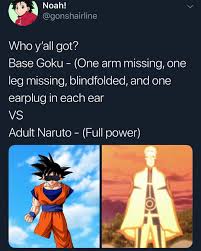 Disfruta de un emocionante juego de lucha arcade en el que podrás pelear contra personajes de tus series favoritas de anime, dragon ball y naruto. Goku Vs Naruto Who Would Win Naruto Naruto Goku Vs Goku