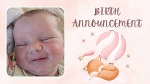 Birth Announcement for Stella Bia Knudsen
