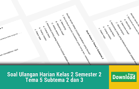Maybe you would like to learn more about one of these? Soal Ulangan Harian Kelas 2 Semester 2 Tema 5 Subtema 2 Dan 3 Operator Sekolah