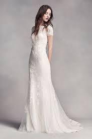 White By Vera Wang Cap Sleeve Petite Wedding Dress David S Bridal Petite Wedding Dress Wedding Dresses Lace Wedding Dresses