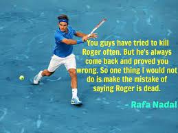 Federer leapt in the air in celebration and, after consoling close friend nadal, broke down in tears as his wife mirka and his team celebrated in the stands. This Is Awesome Rafa Nadal S Take On Roger Federer S Comeback Potential Well Said Rafa Roger Federer Quotes Tennis Legends Tennis Quotes