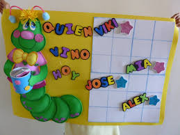 Cada dibujo es con todo el � para ustedes. Cartelera Para Jardin De Infancia Quien Vino Hoy Elaborada En Foami Manualidades Escolares Manualidades Decoraciones Escolares