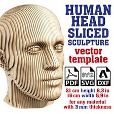Human Head Multilayer, Human Head Sliced Vector, Human Head Parametric,  Digital Download SVG