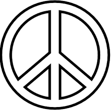 Black And White Peace Sign Pin On Clip Art
