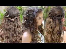 3 Easy Boho Prom Hairstyles How To Video Tutorial Half Up Hairstyles Compilation 2019 Up Hairstyles Half Up Hair Simple Prom Hair