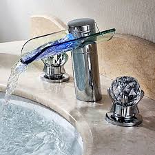 morga led lighted waterfall bathroom