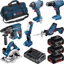 click to enlarge bosch 6 piece light series 18v kit combi drill sds drill impact driver circular saw recip saw work light mens toys bosch tools bosch