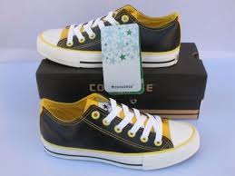 Black And Yellow Converse Shoes Converse Chuck Taylor All Star Low Tops Black Yellow Leather M270034tore 39 59 Cheap Conve Converse Chuck Taylor All Star Converse Converse Chuck Taylor
