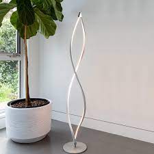 Dim your floor lamp for watching tv , or brighten it for reading. Brightech Twist Modern Led Living Room Floor Lamp Bright Contemporary Standing Light Built In Dimmer Switch With 3 Brightness Settings Cool Futuristic Lighting Silver Walmart Com Walmart Com