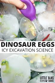 Hatching Frozen Dinosaur Eggs Simple Preschool Fun Dinosaur Activities Preschool Fun Science For Toddlers