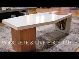 62 Diy Waterfall Concrete Table W Live Edge Inlay How To Make W Gfrc Mix Youtube Concrete Coffee Table Concrete Diy Concrete Table