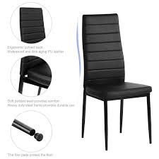Aingoo Kitchen Chairs Set Of 4 Dining Chair Black Steel Frame High Back Pu Leather Check Out This Modern Kitchen Chair 4 Dining Chairs Leather Dining Chairs
