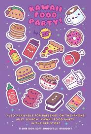 Kawaii Food Party Sticker Sheet Kawaii Stickers Cute Food Drawings Kawaii Food