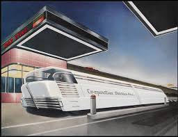 Super Transport On Super Highways Timken Axles Advertising Series 1940s In 2021 Futuristic Fine Art Retro Futurism