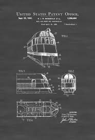 Zephyr Train Patent Print Vintage Train Car Train Blueprint Train Art Railroad Decor Locomotive Poster Train Decor California Zephyr Train Art Patent Prints Train