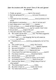 Gerund Or Infinitive Interactive And Downloadable Worksheet You Can Do The Exercise English As A Second Language English Teaching Resources Homeschool Reading