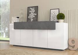 Madia Moderna Di Design 4 Ante Bianca Lucida Con Cassetto Ardesia Ztc22151377mad Storage Spaces Wood Drawers Furnishings