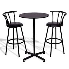 Anya Nana Ideal Seat 3 Pcs Kitchen Bar Table Set 2 Stools Pub Breakfast Bistro Kitchen Furniture Black Pub Table Sets Bar Table Sets Bar Table
