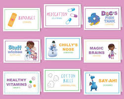 Placecards Food Table Doc Mcstuffin Medicine Cute Fun Creative Characters Bo Doc Mcstuffins Birthday Party Doc Mcstuffins Birthday Doc Mcstuffins Party
