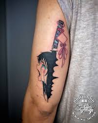 Astonishing tattoo designs which can be not only brutal and masculine but also very tender and feminine. Black Pig Tattoo Bkk Anime On Tricep Custom Design By Client Tattooed At Black Dope Concept By Loyal Client Shane Love It Custom Designs Tattoos Dm Or Email For Your Booking Www Facebook Com Blackpigtattoobkk