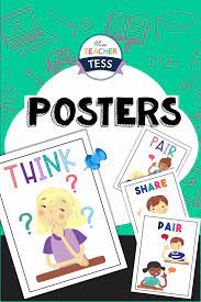 Think Pair Share Posters For Classroom Display 2 Sets Of Posters For Color Choice Classroom Posters Think Pair Share Classroom