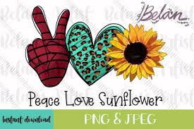 Download Peace Love Sunflower Sublimation Png Svg File Free Svg Cut Files