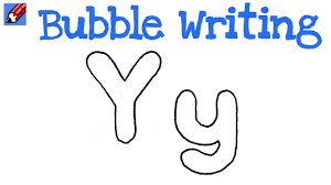 How To Draw Bubble Writing Real Easy Letter Y Youtube