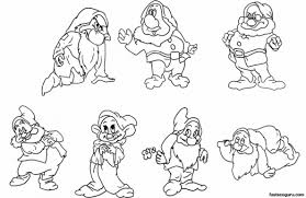 Snow white and the seven dwarfs coloring pages. Printable The Seven Dwarfs From Snow White Coloring Pages Free Kids Coloring Pages Printable