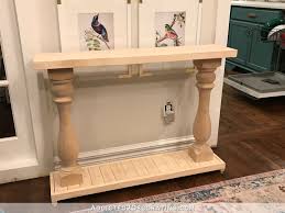 Very Simple Diy Console Table With Turned Wood Columns Addicted 2 Decorating Diy Console Table Diy Console Wood Columns