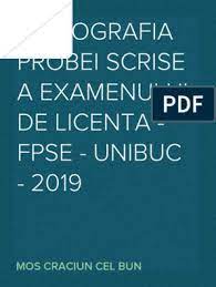 Când se organizează un examen de licenţă/diplomă? Bibliografia Probei Scrise A Examenului De LicenÅ£Äƒ Fpse Unibuc 2019