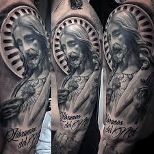 Half sleeve tattoos are the perfect choice for professionals looking to get some serious ink, but also want the ability to easily conceal their artwork. Half Sleeve Jesus Tattoo Designs